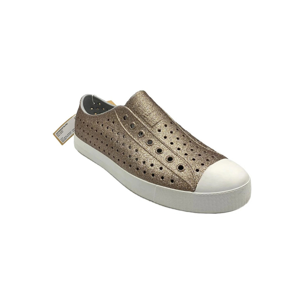 Native Women's Jefferson Bling Sneakers Metal Bling/Shell White - Medium
